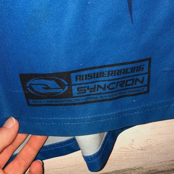 AnswerRacing jersey blue and black long sleeve syncron jersey medium dirt bike - Picture 6 of 7
